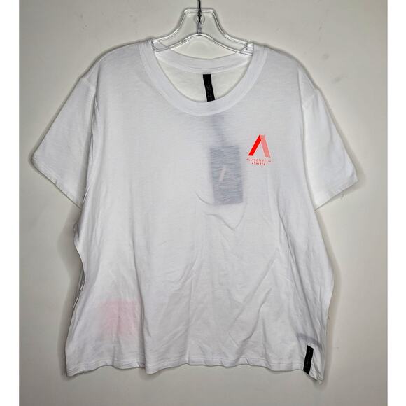 NWT Athleta Allyson Felix white legend graphic tee short sleeve - 1X - Picture 1 of 7